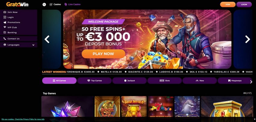 Avis sur le casino GratoWin